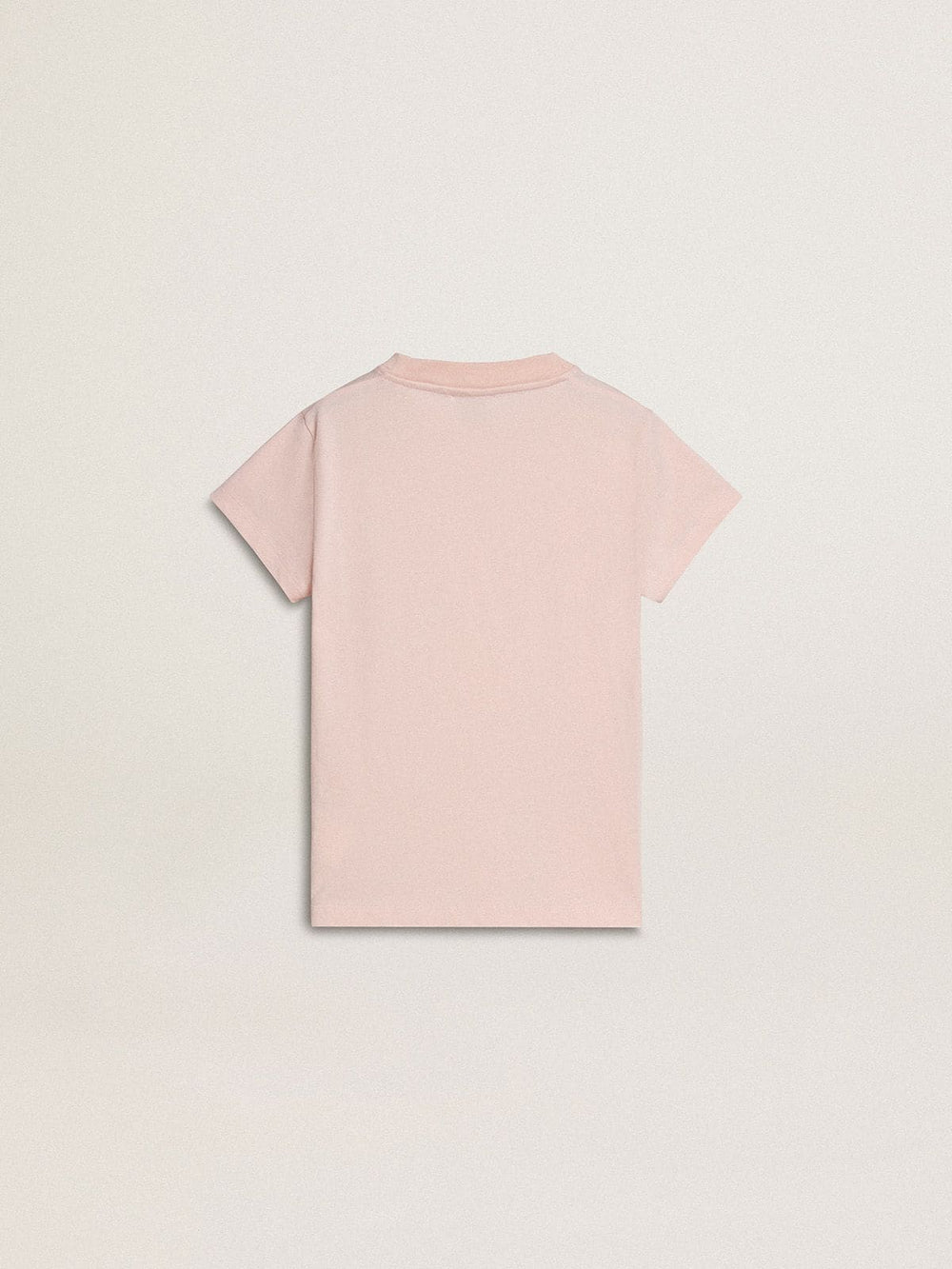 Girls' pink T-shirt with pink print on the front