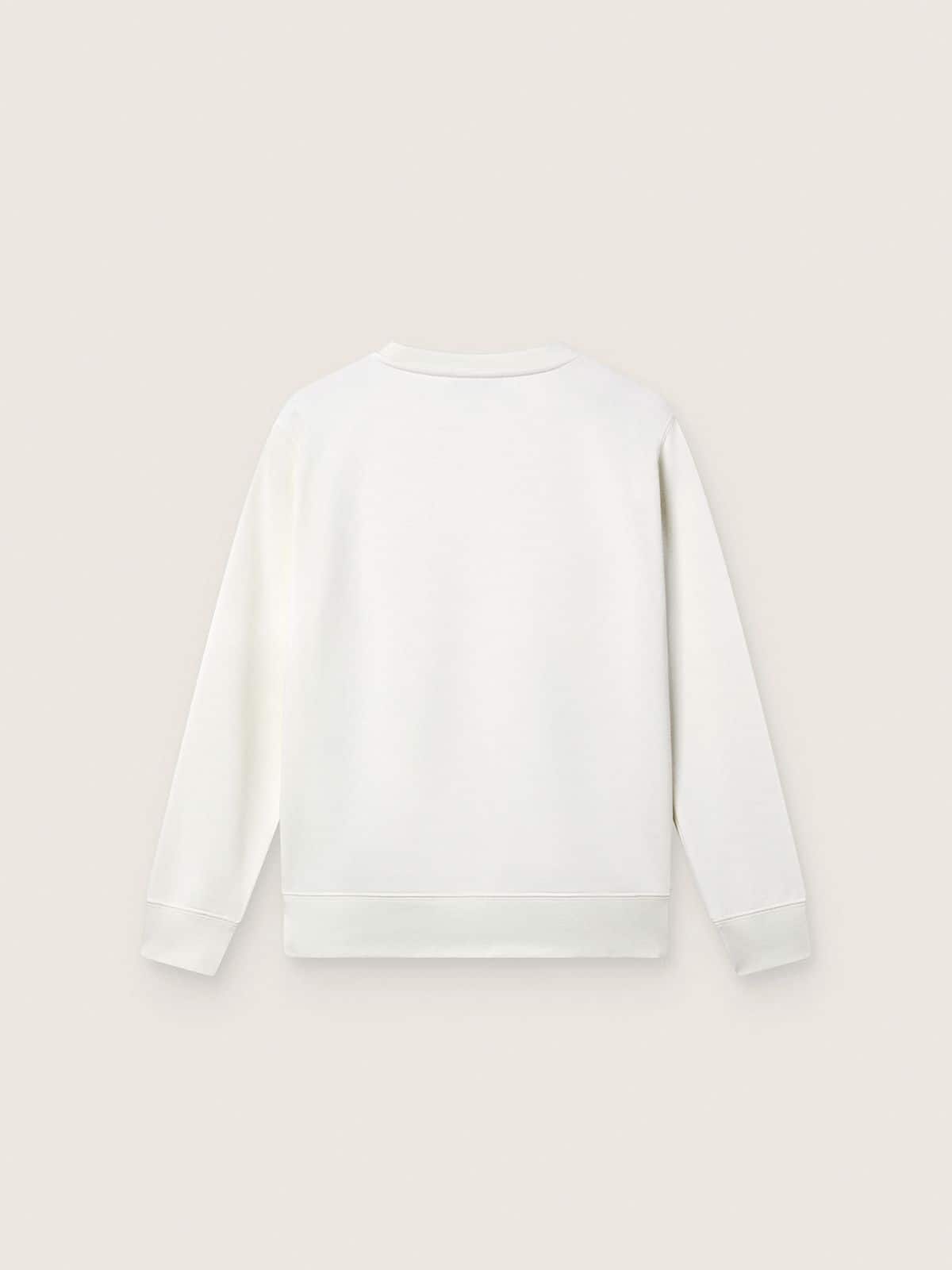 Journey white cotton crew-neck sweatshirt for girls with mascot print and crystal appliqués