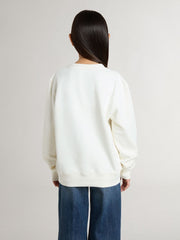 Girls' white sweatshirt with multicolor Golden writing on the front