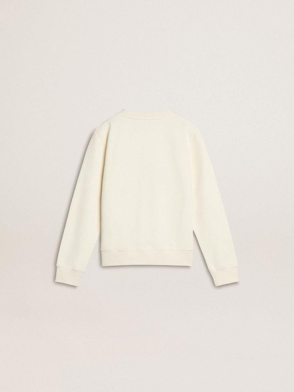 Girls' white sweatshirt with multicolor Golden writing on the front