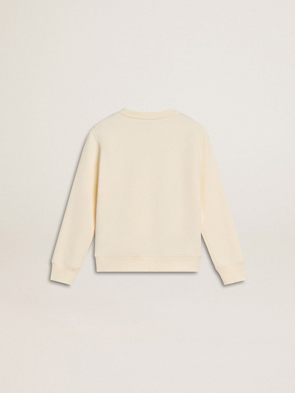 Sweatshirt in aged white with multicolor Golden lettering on the front