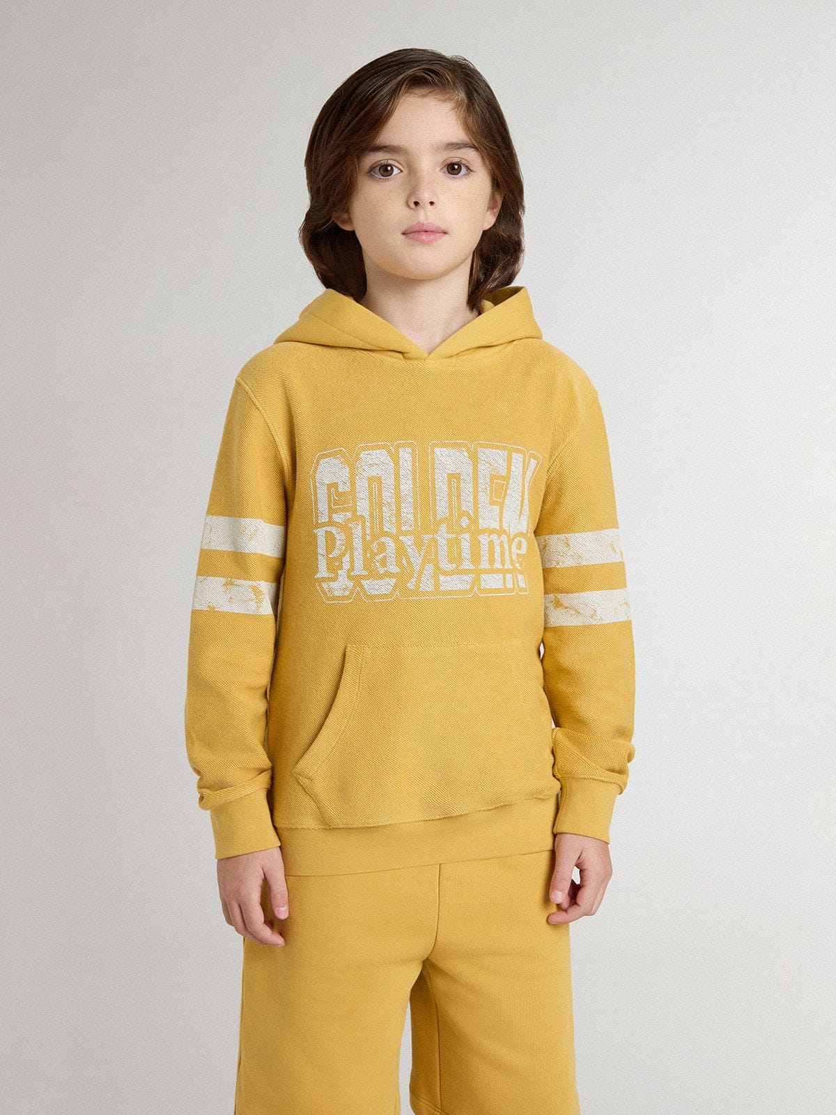 Kids’ yellow sweatshirt with vintage print