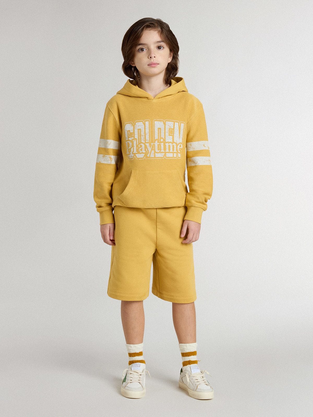 Kids’ yellow sweatshirt with vintage print