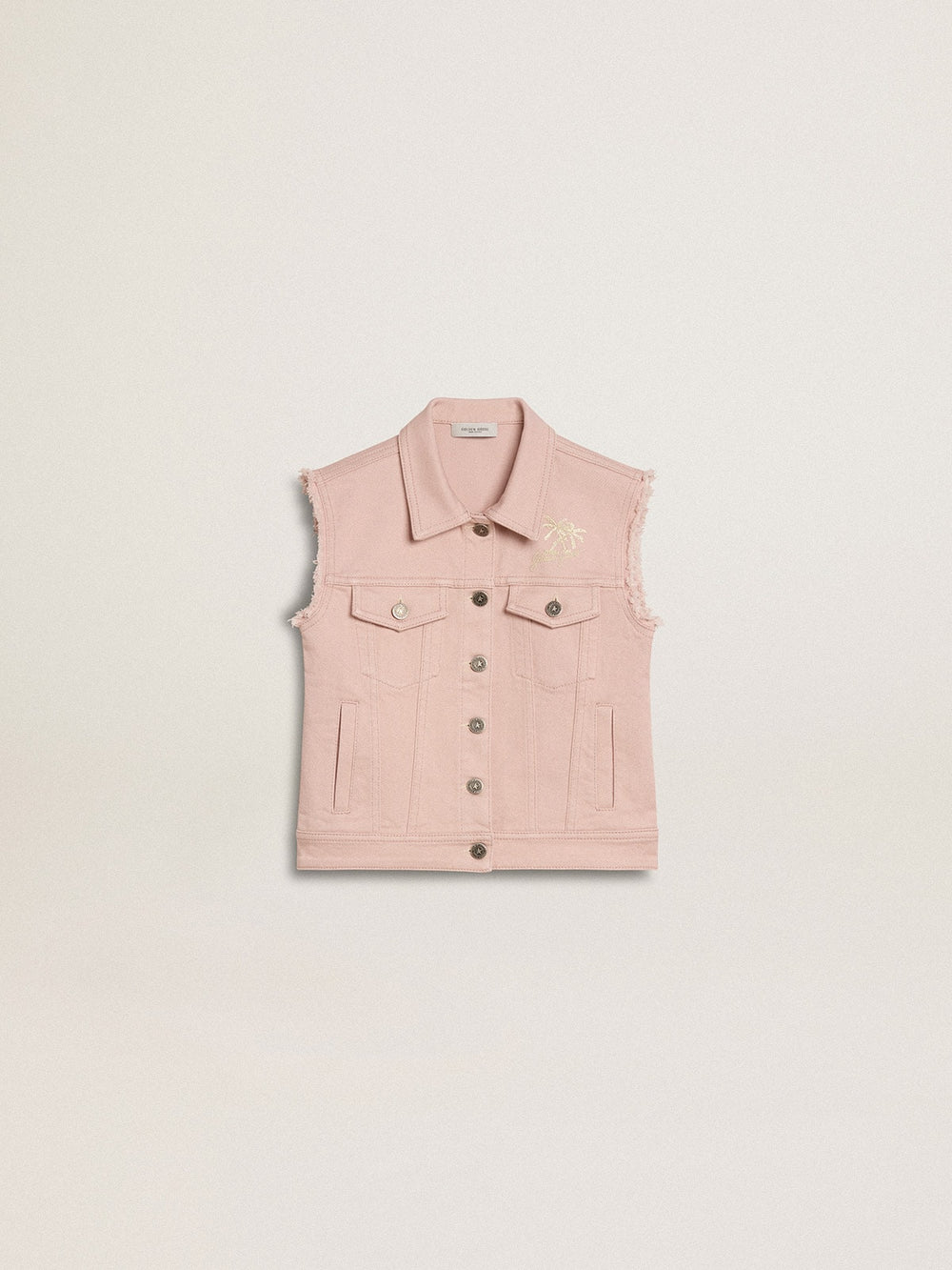 Girls' pink denim vest