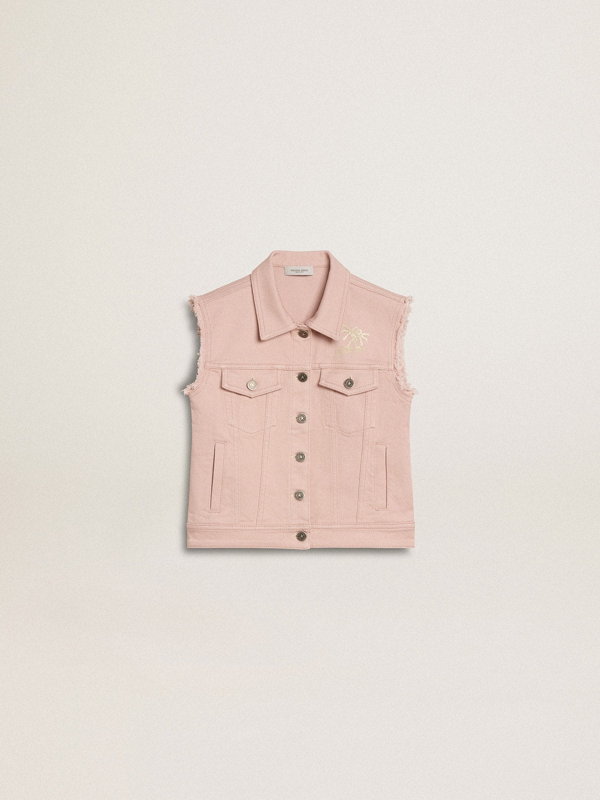 Girls' pink denim vest
