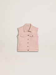 Girls' pink denim vest