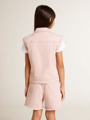 Girls' pink denim vest