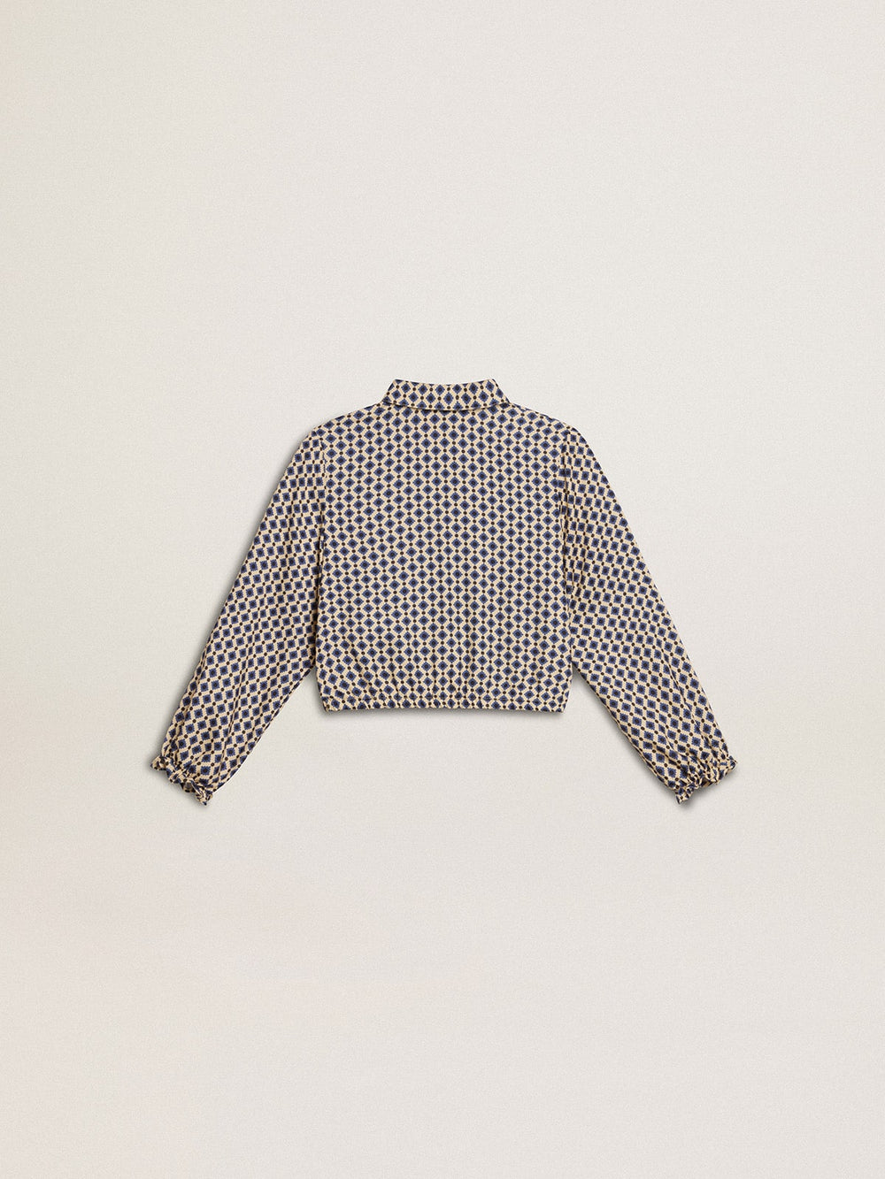 Girls' polo shirt with geometric print