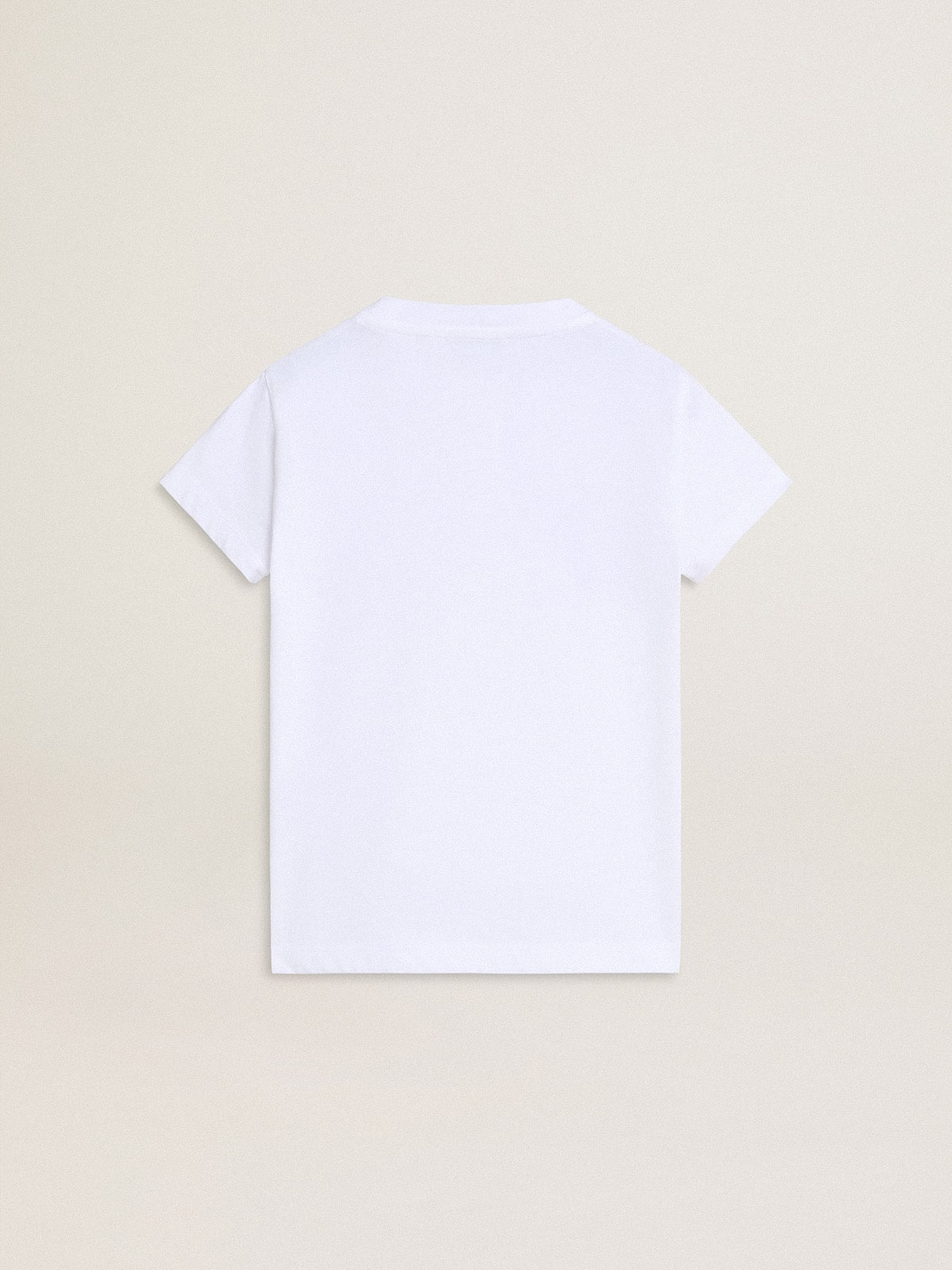 Girls' white T-shirt with pink glitter Golden lettering