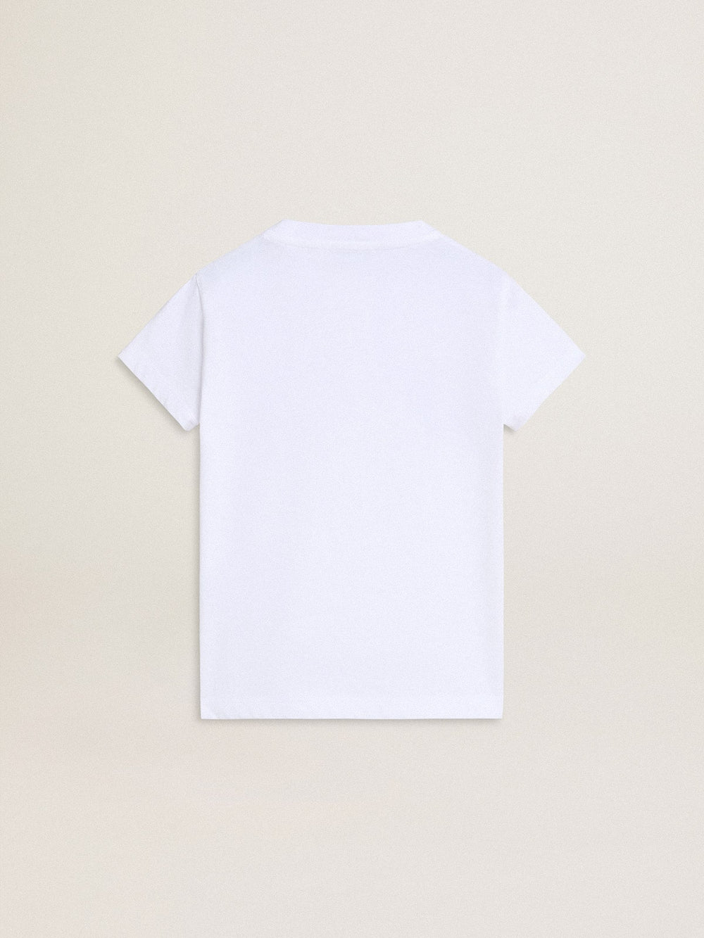 Girls' white T-shirt with pink glitter Golden lettering