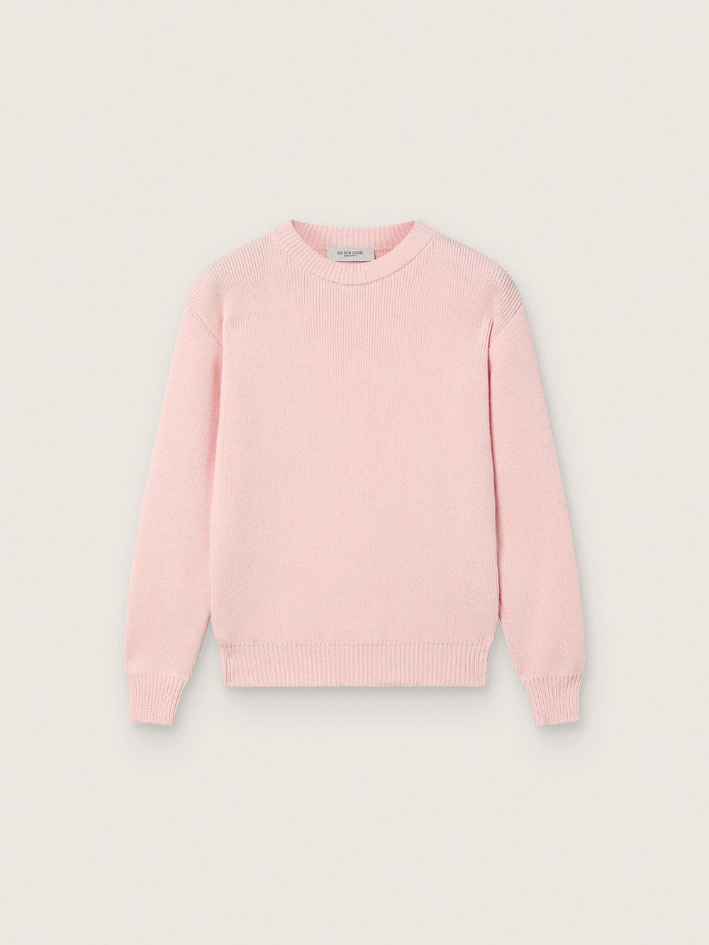 Unisex pink ribbed Golden sweater for kids with Golden logo on the back