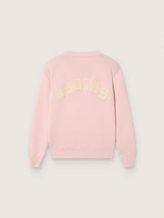 Unisex pink ribbed Golden sweater for kids with Golden logo on the back