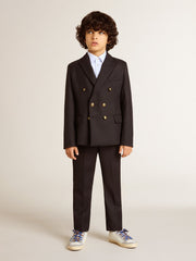 Boys' dark blue double-breasted blazer