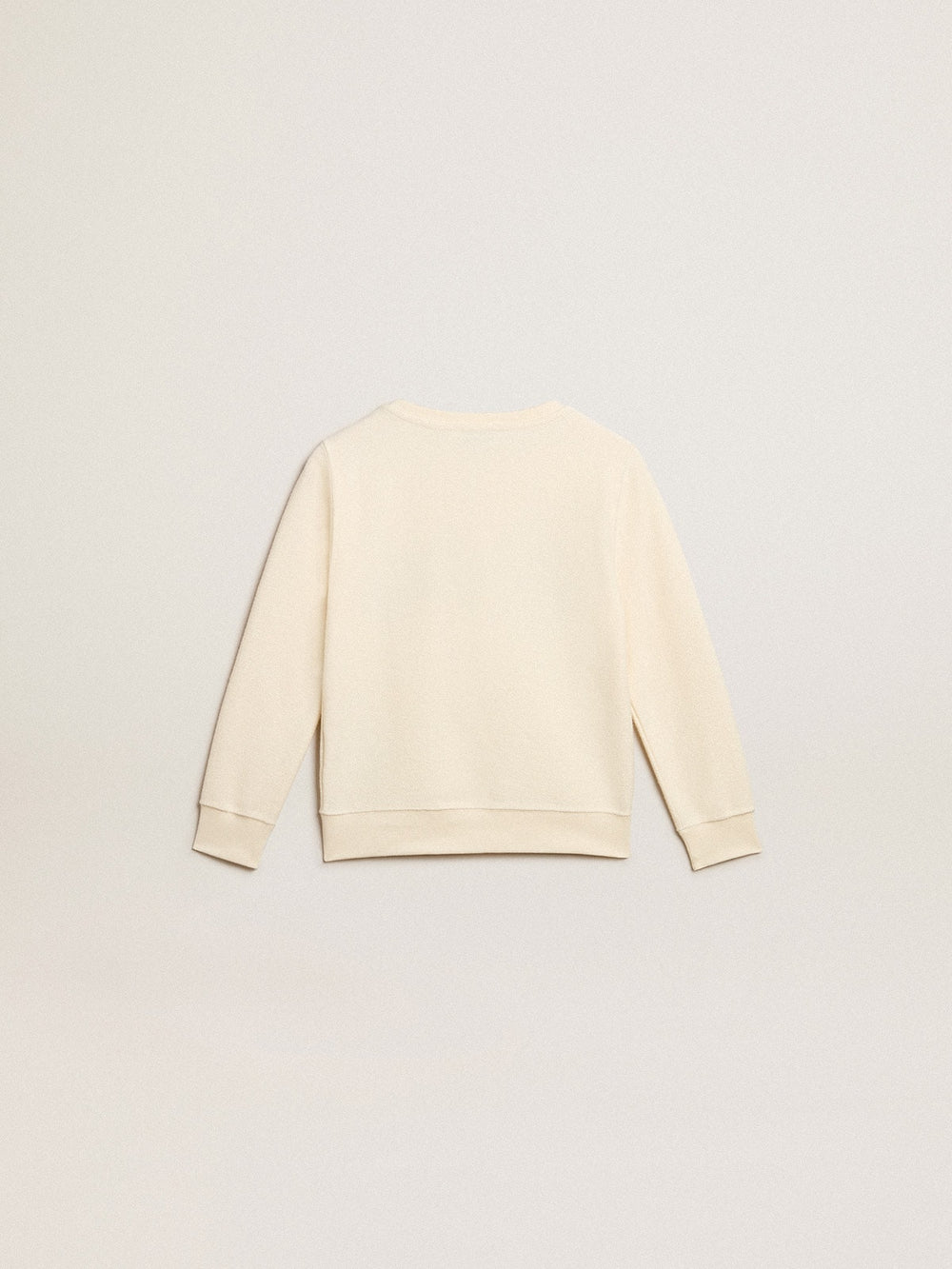 Sweatshirt in aged white with multicolor Golden lettering on the front