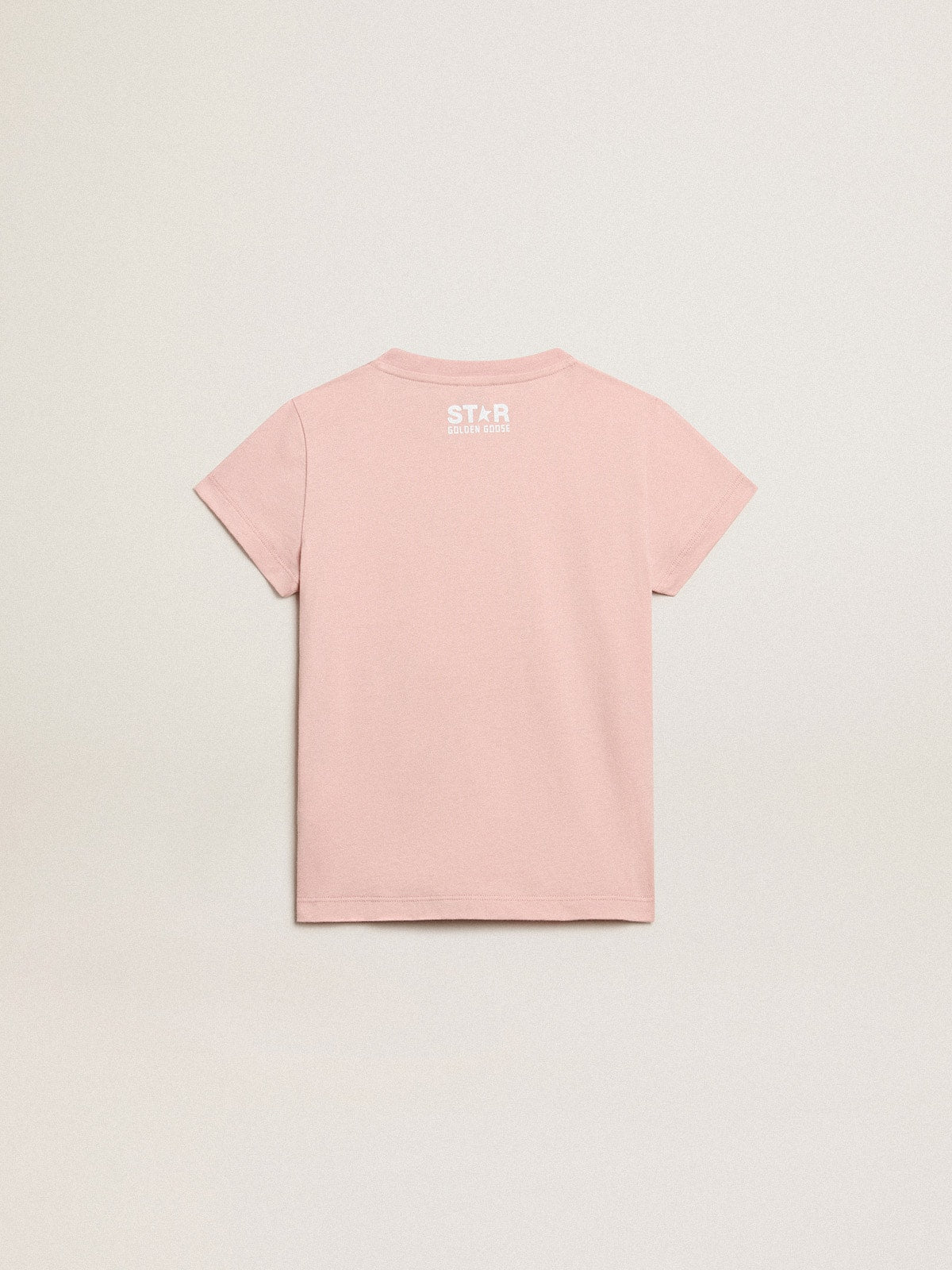 Girls’ pink T-shirt with white logo and maxi star
