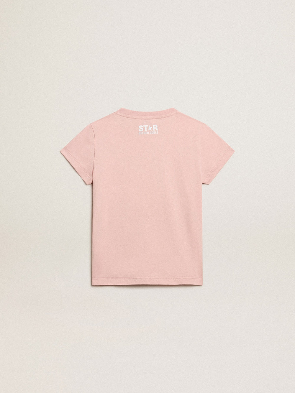 Girls’ pink T-shirt with white logo and maxi star