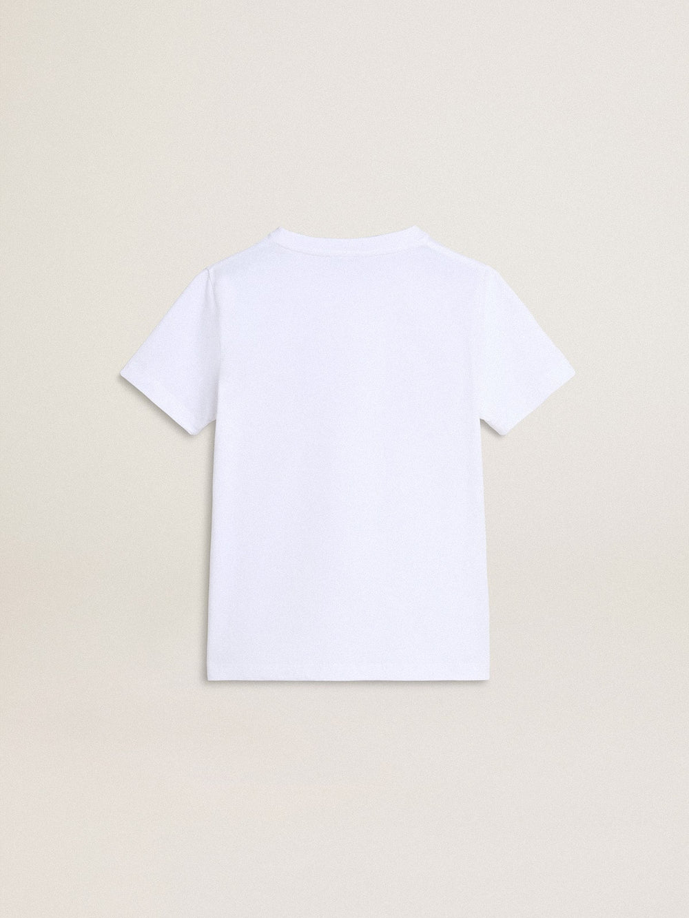 Boys' white T-shirt with multicolored Golden print