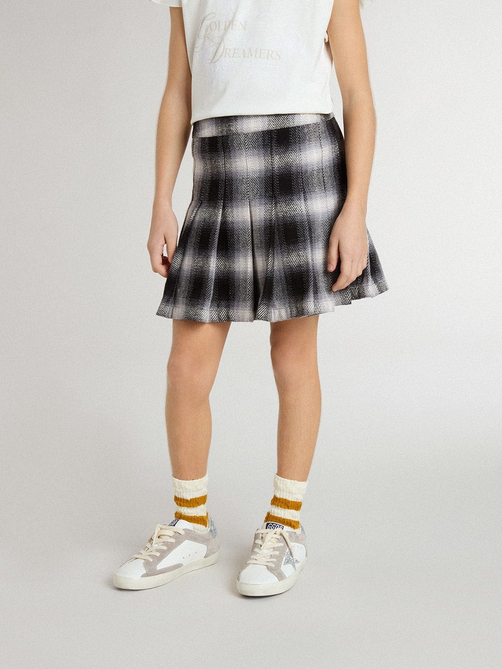 Girls' cotton pleated skirt