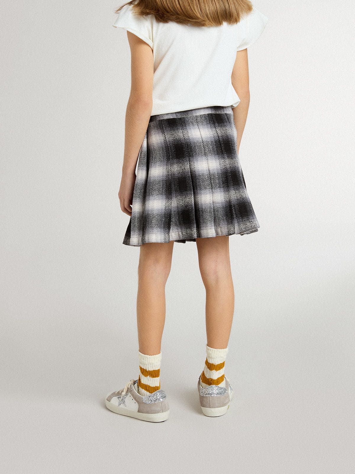 Girls' cotton pleated skirt