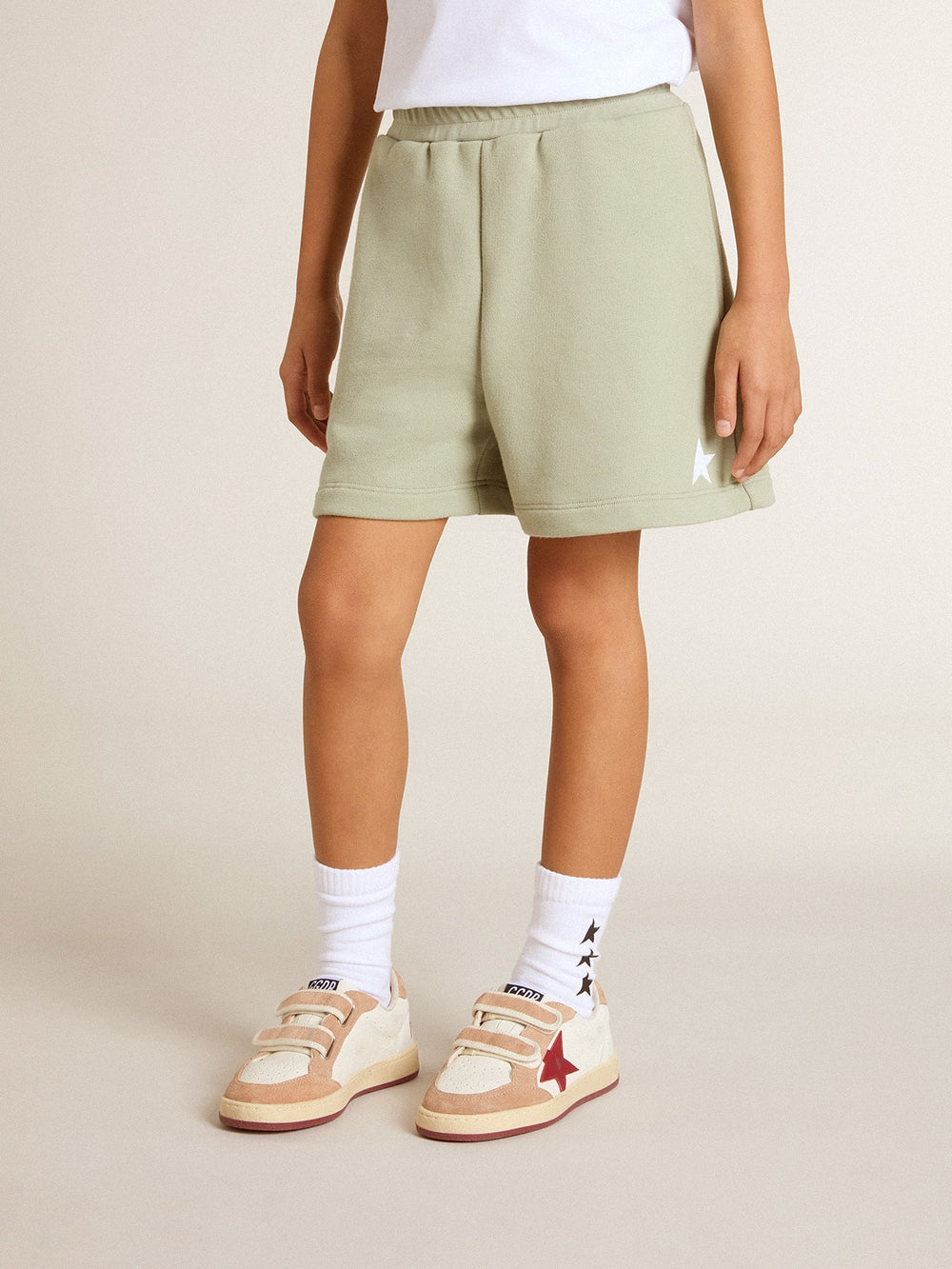 Light green shorts with white star