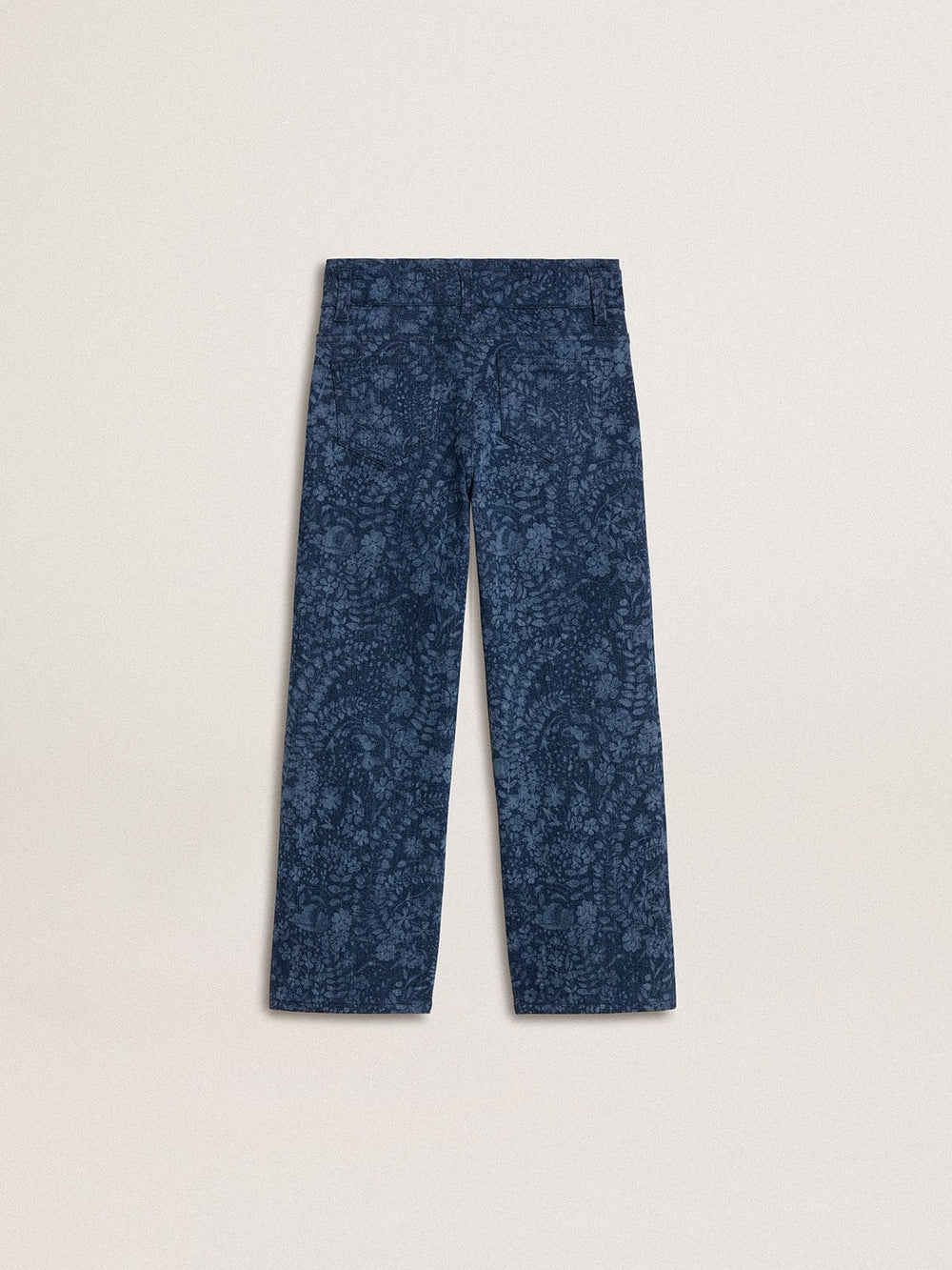 Girls' medium wash wide jeans with print