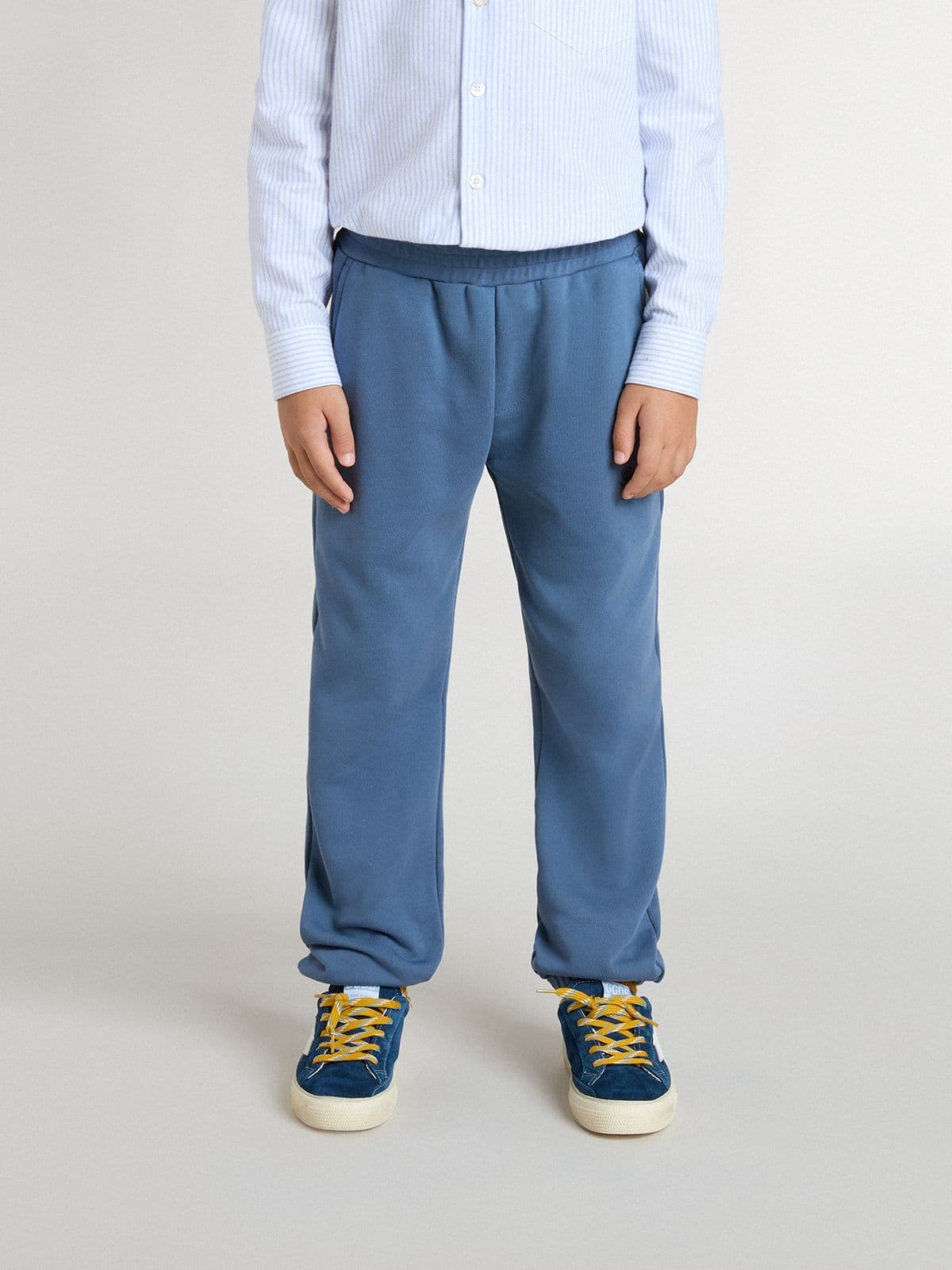 Kids’ blue joggers with embroidery