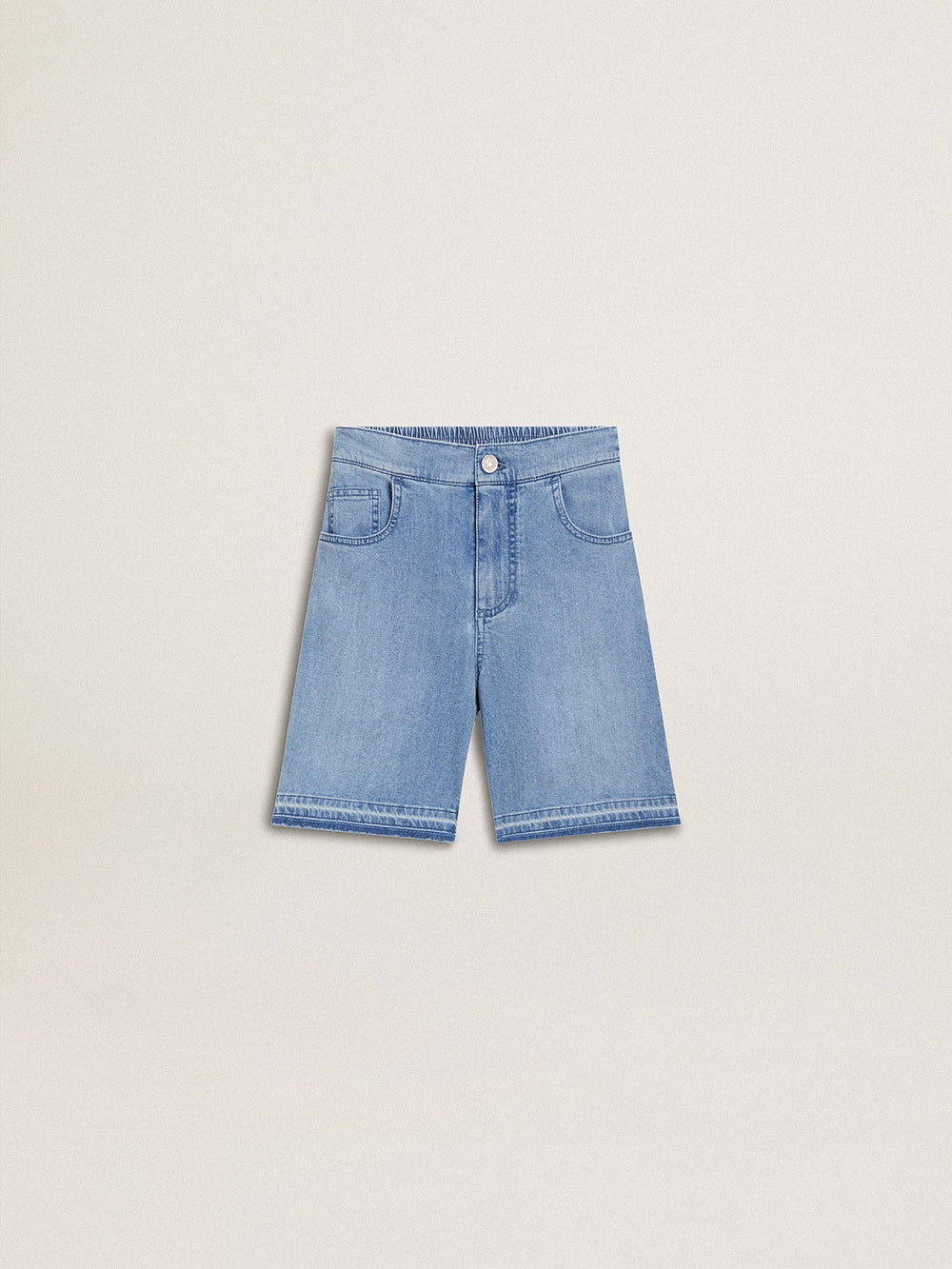 Kids’ denim shorts with embroidery on the back