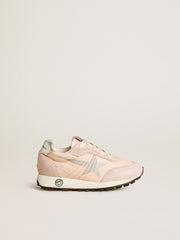 Marathon Junior in pink nylon with printed star and leather heel tab