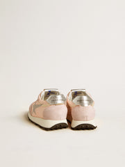 Marathon Junior in pink nylon with printed star and leather heel tab