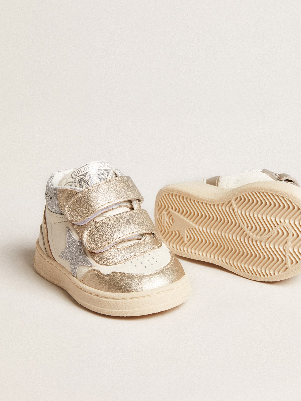 June Junior in nappa and metallic leather inserts with glitter star