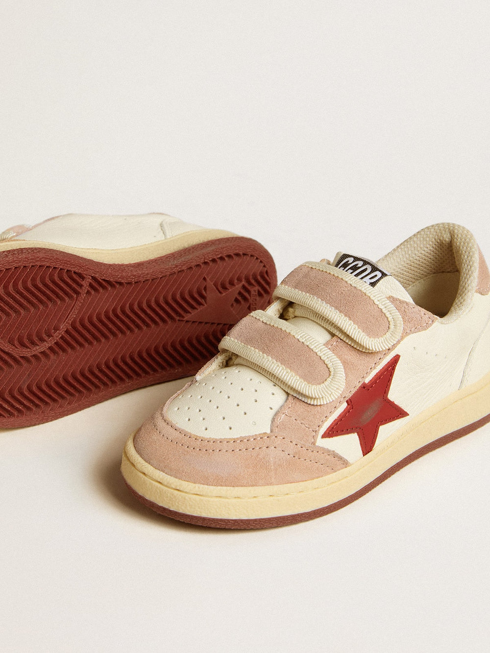 Ball Star Junior in nappa with nappa star and pink suede heel tab