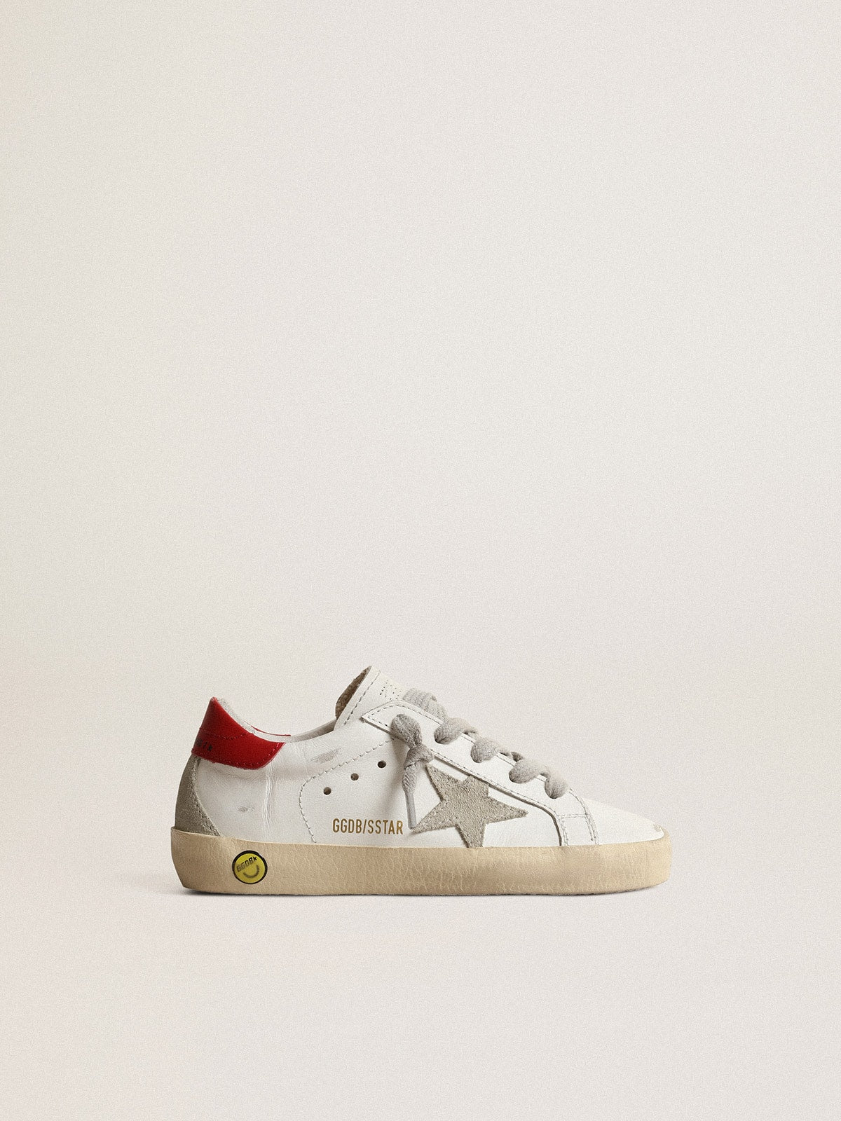 Super-Star Junior with suede star and red leather heel tab