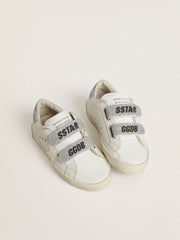 Junior Old School with silver Swarovski crystal heel tab and straps