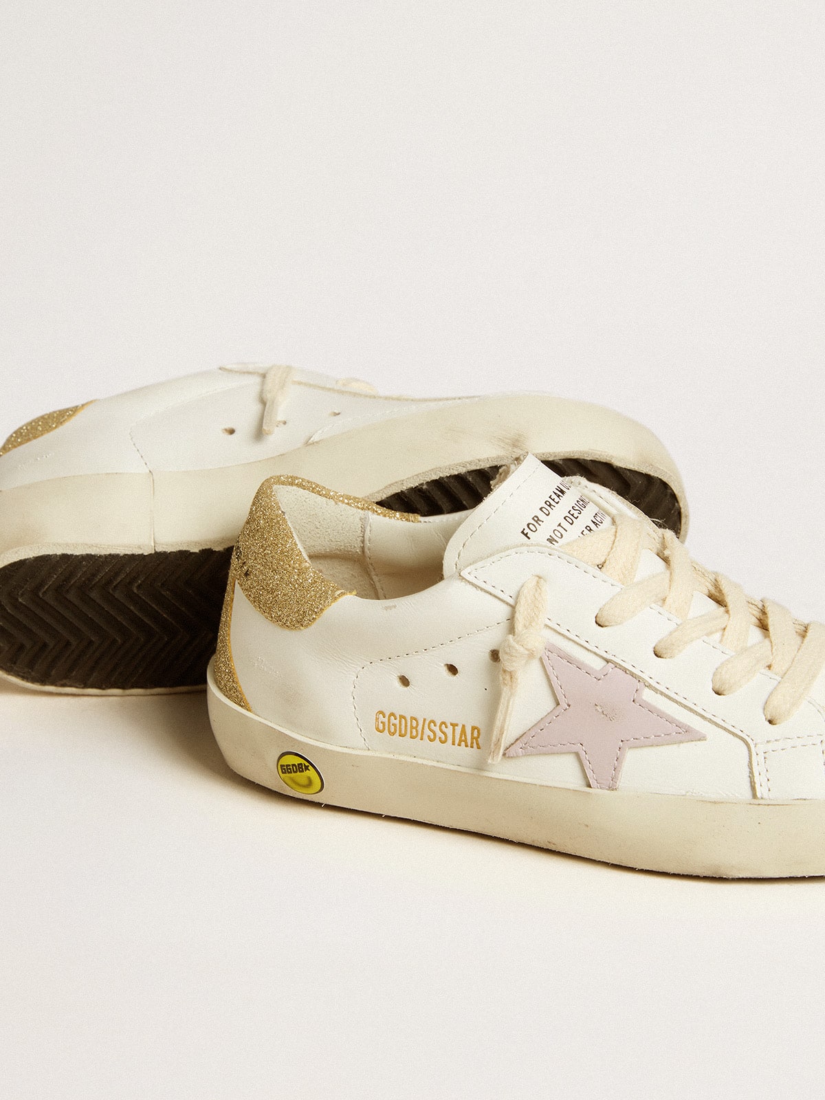 Super-Star Junior with lilac leather star and glitter heel tab