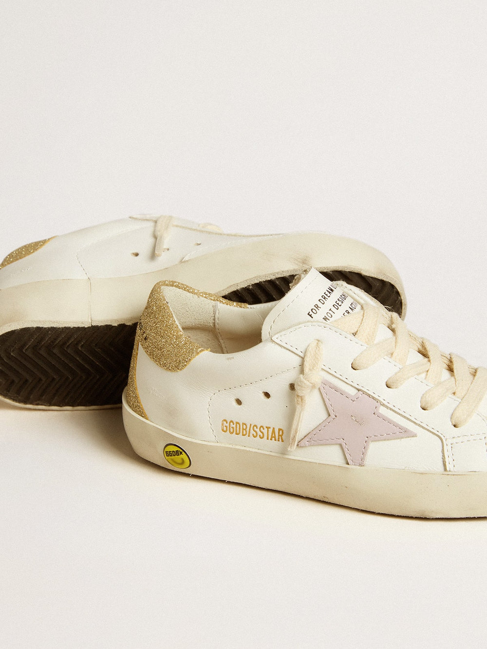 Super-Star Junior with lilac leather star and glitter heel tab