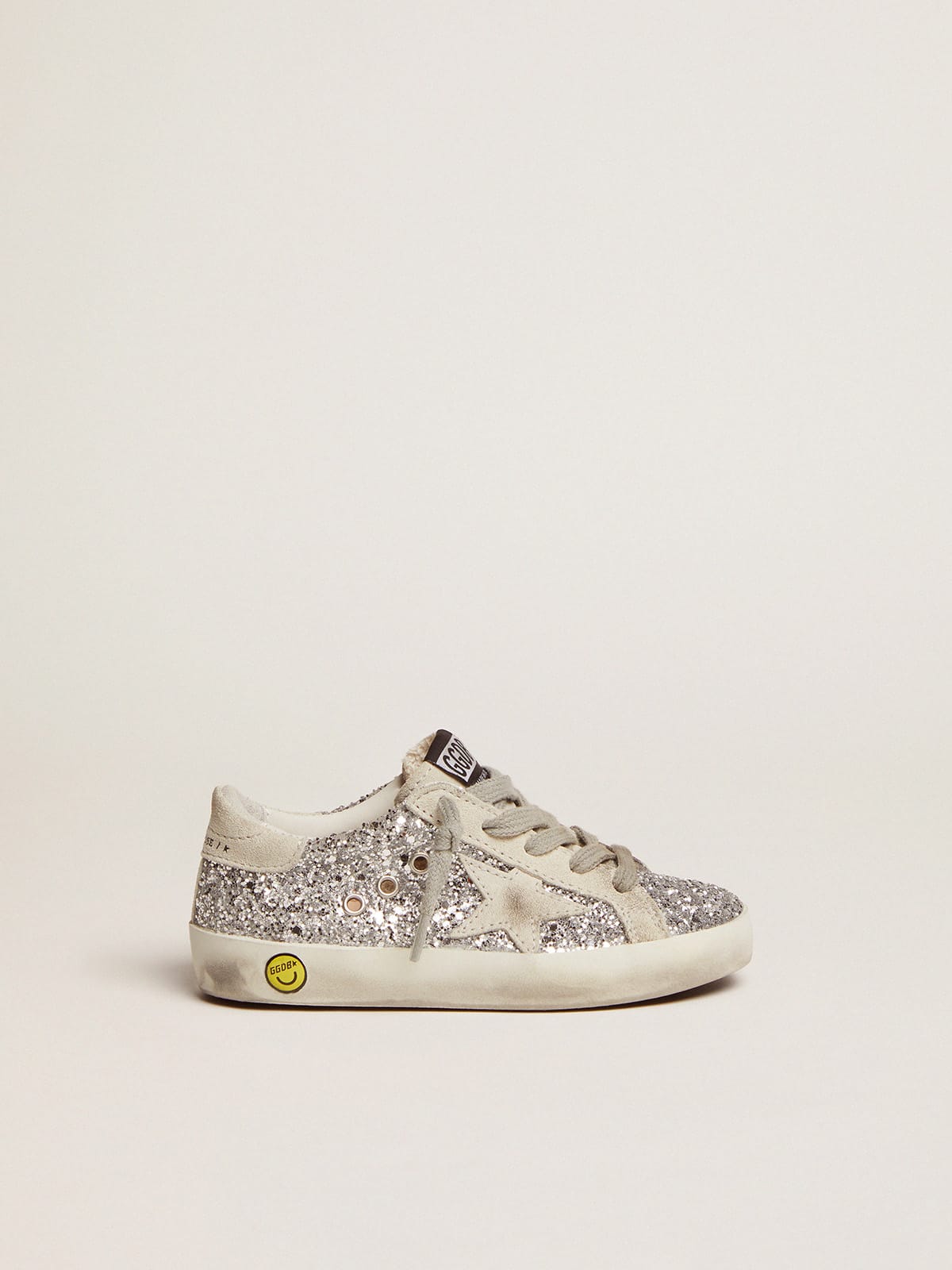 Junior Super-Star with silver glitter and suede details