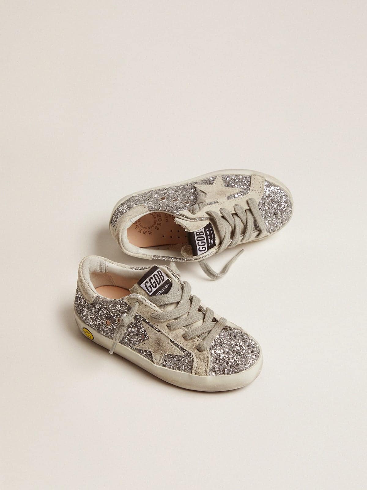 Junior Super-Star with silver glitter and suede details