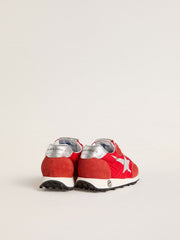 Junior Marathon in red nylon with printed star and leather heel tab