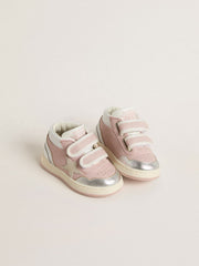 Junior June in pink leather with metallic leather inserts and suede star