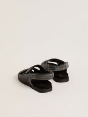 Noa Junior sandals in distressed black leather