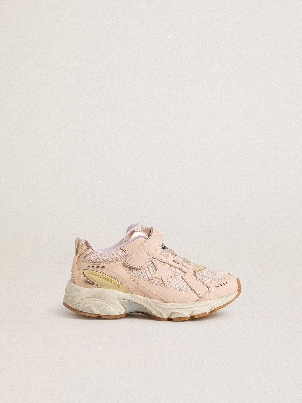 Junior Lightstar in pink leather and mesh with pink leather star