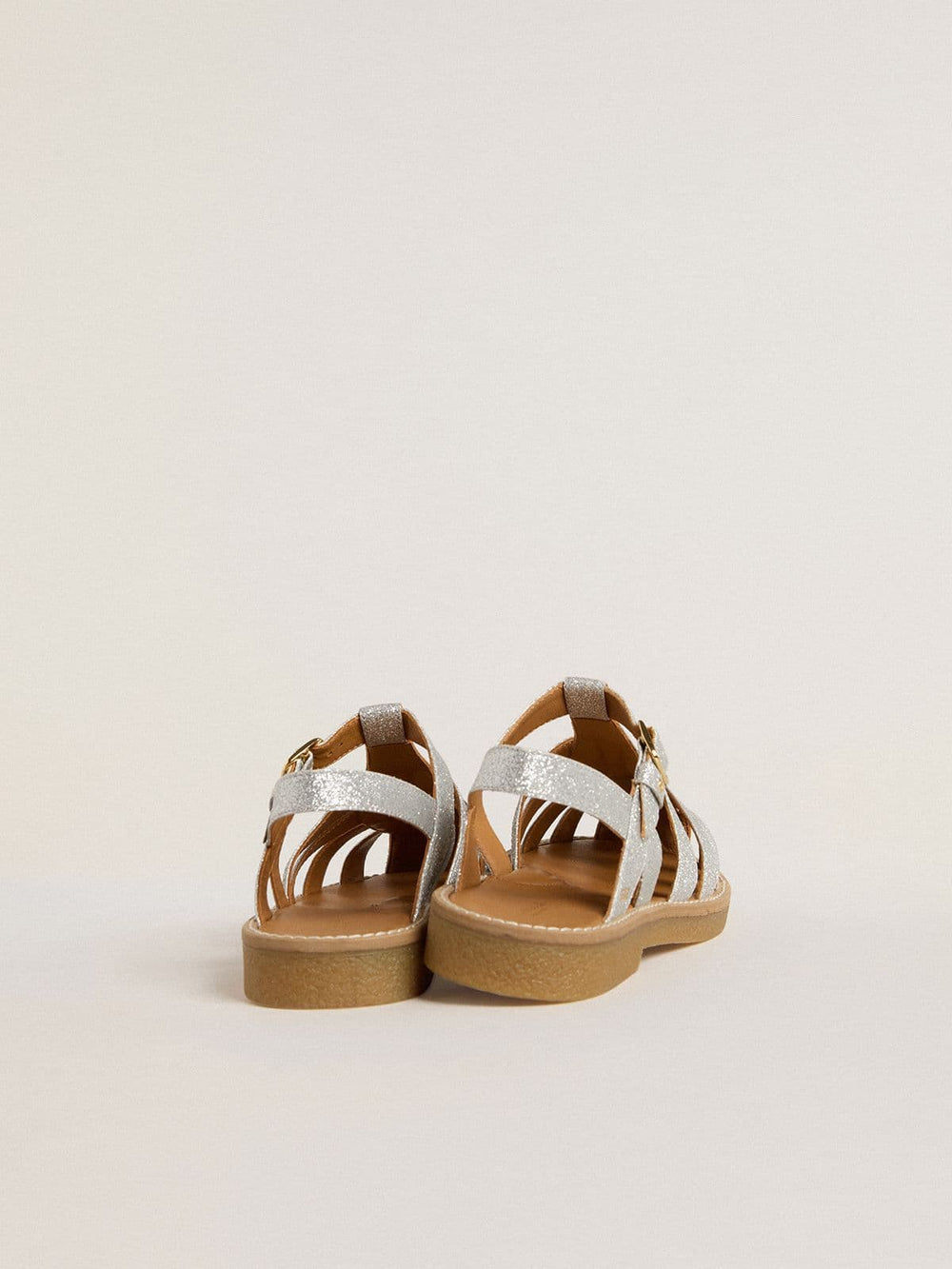 Maxime Young sandals in silver micro-glitter