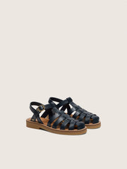 Junior Maxime sandals in navy-blue leather