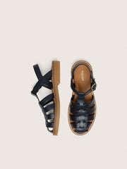 Junior Maxime sandals in navy-blue leather