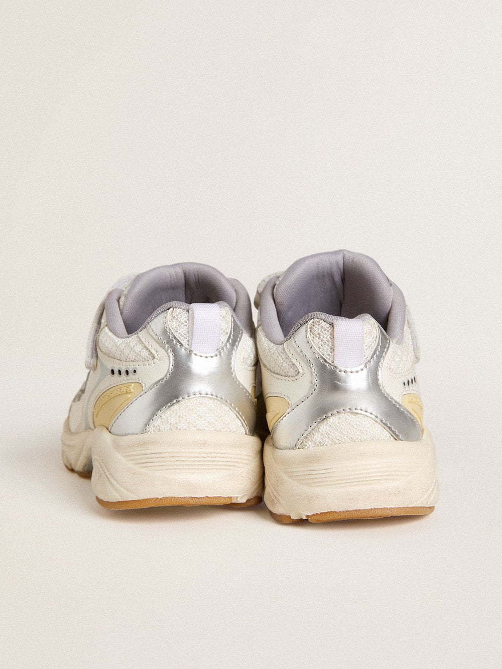 Junior Lightstar in white leather and mesh with white leather star