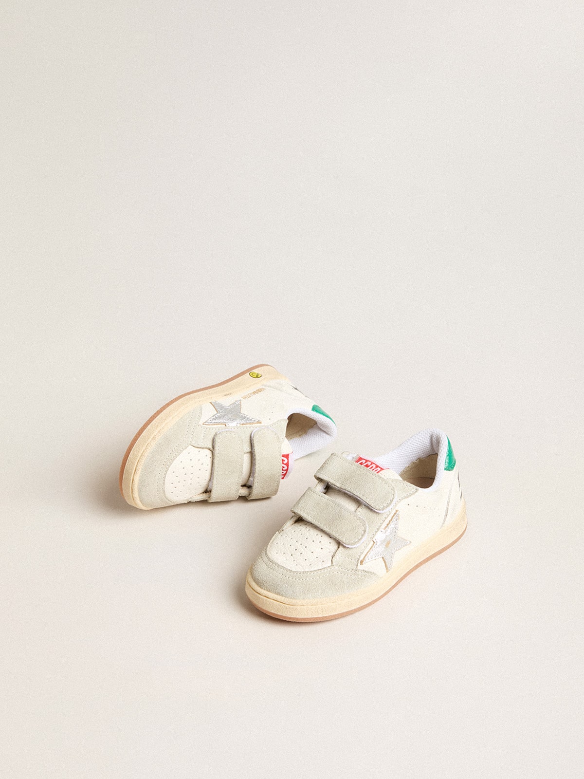 Junior Ball Star with silver star and green suede heel tab