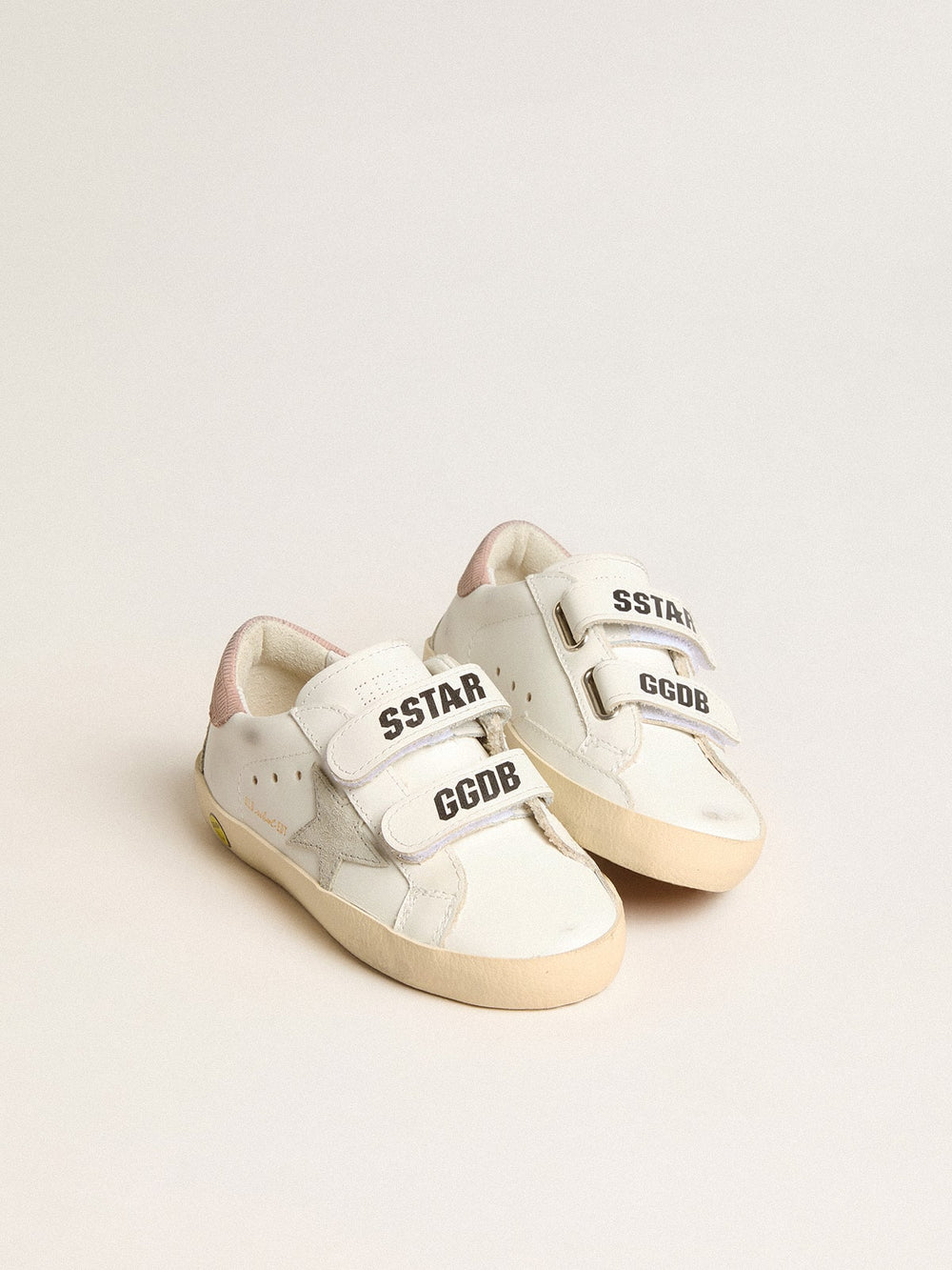 Young Old School in leather with gray suede star and old rose heel tab