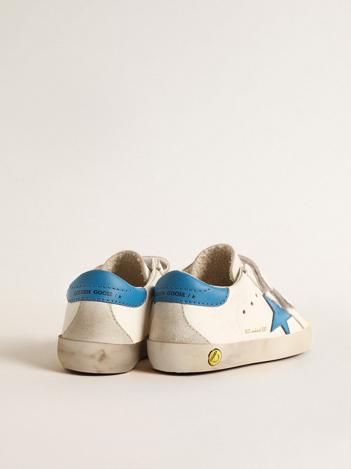 Young Old School in leather with light blue star and heel tab