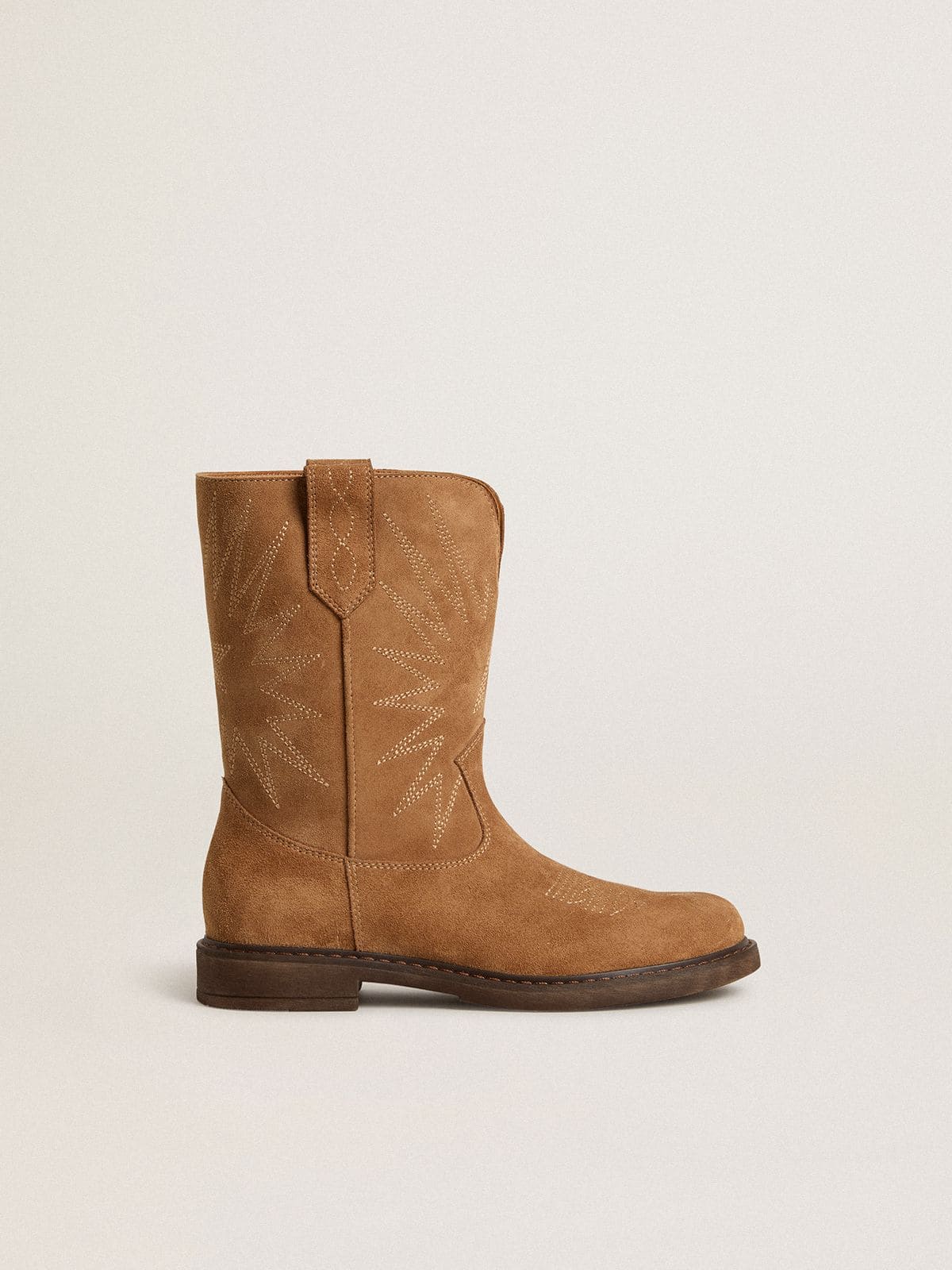 Wish Junior boots in camel suede with star embroidery