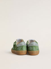 Young Super-Star in green suede with baby blue star and heel tab